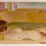 13. Girl in a bath (1978 Oil pastel on board 67 x 93cm)