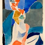 23. Blue and orange girl (1989 Watercolour on paper 54 x 48cm)