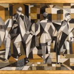 5. Students (Bradninch Place, Exeter) (1955 Oil on canvas 103 x 153cm)